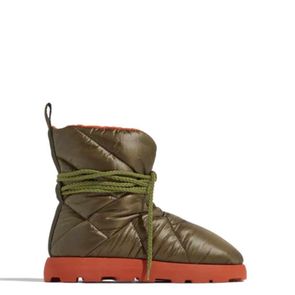 Piumestudio | Laccio Pillow Boots in Military/Orange